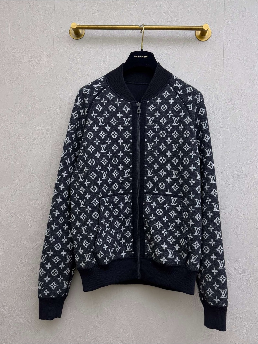Louis Vuitton Black & White Monogram Zip Jacket